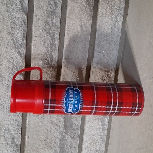 Deep Eddy Vodka Other - Deep Eddy Vodka thermos with cup red plaid
